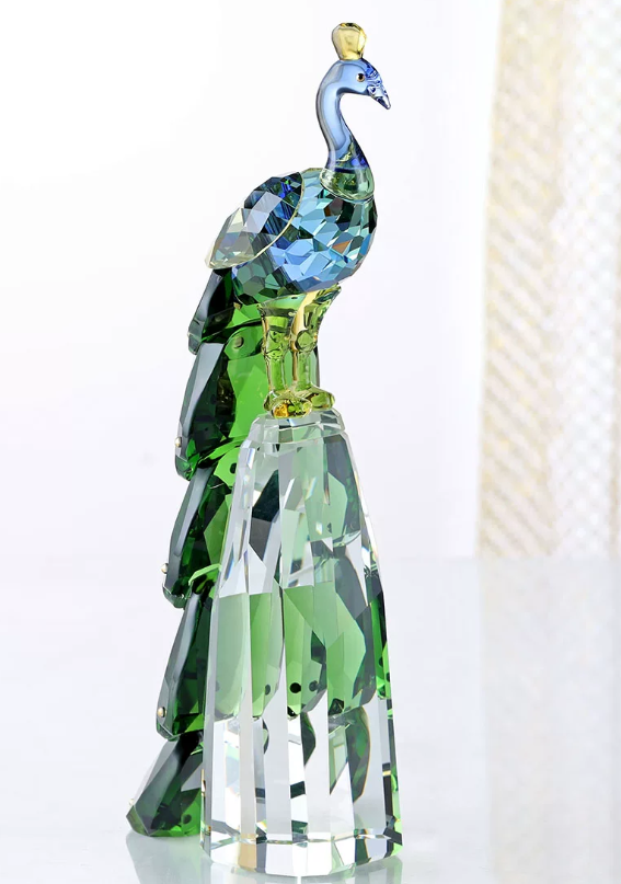 Crystal peacock ornament
