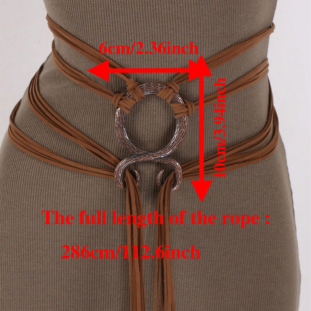 Mid-century Viking Retro Fringe Belt Buckle Cloak Halloween Cosplay Costume Prop