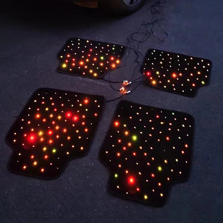 Fiber Optic Star Shaped Complete Set of Car Carpet Floor Decoration, LED Car Carpet for Car Decoration