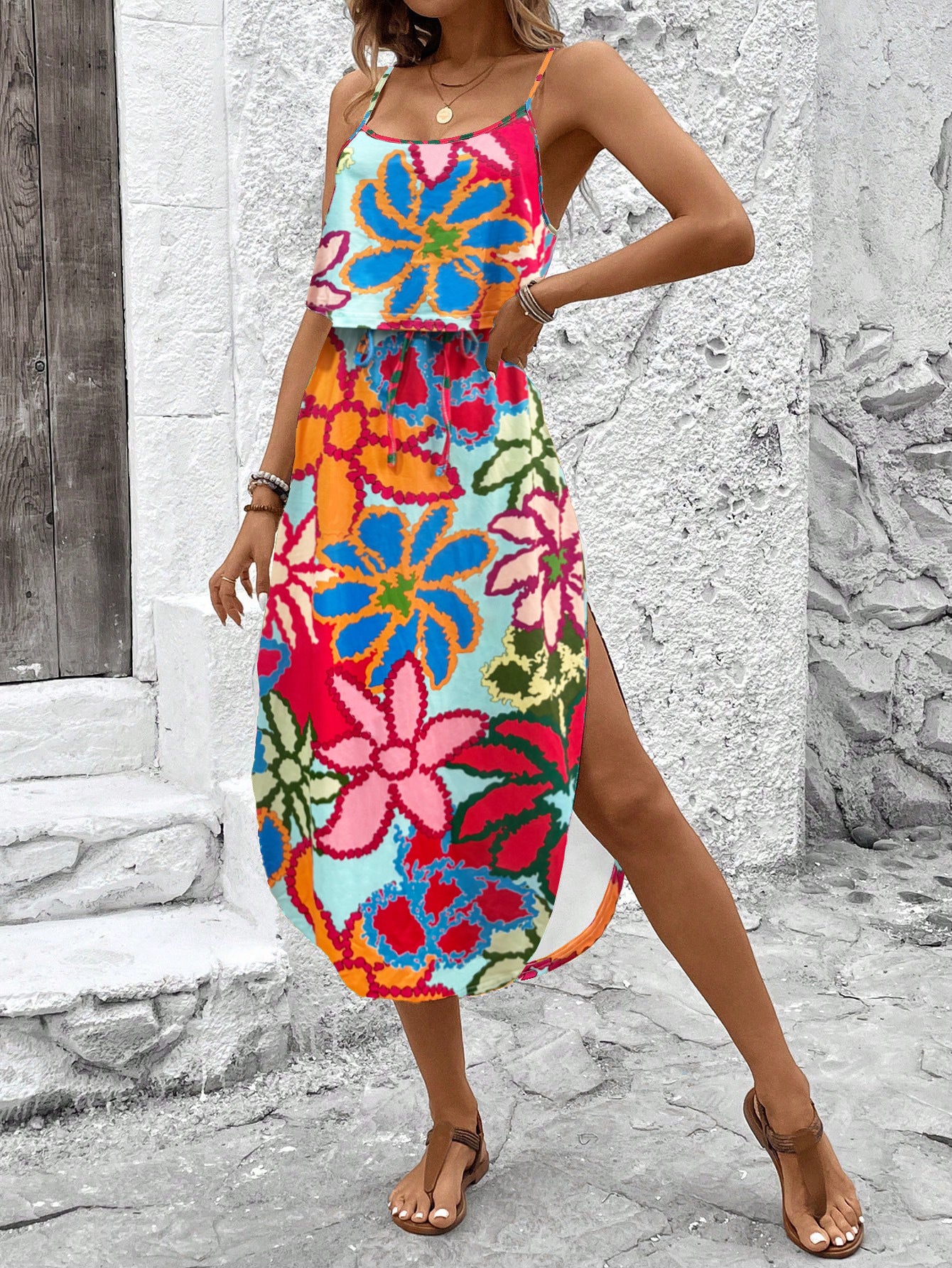 Printed camisole dress
