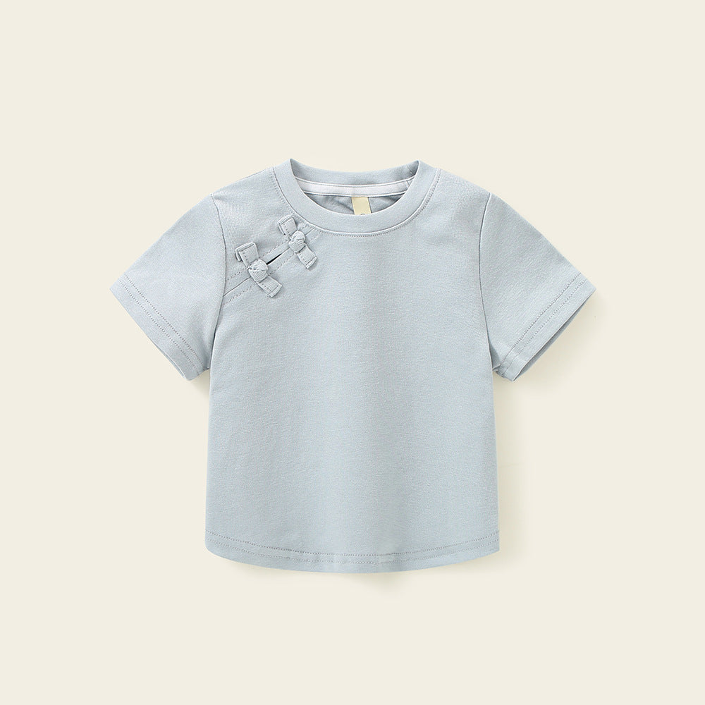 Kids' Casual Cartoon Round Neck Short Sleeve T-Shirt