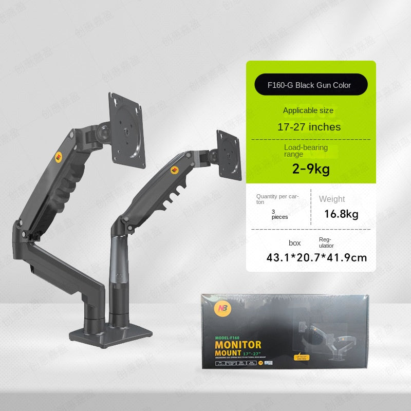 Dual-Screen Monitor Stand Adjustable Swivel Rotating Arm Display Computer Mount H180