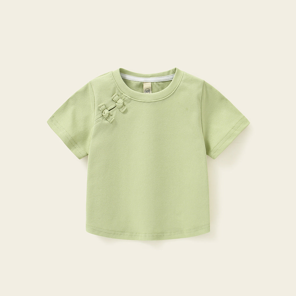 Kids' Casual Cartoon Round Neck Short Sleeve T-Shirt