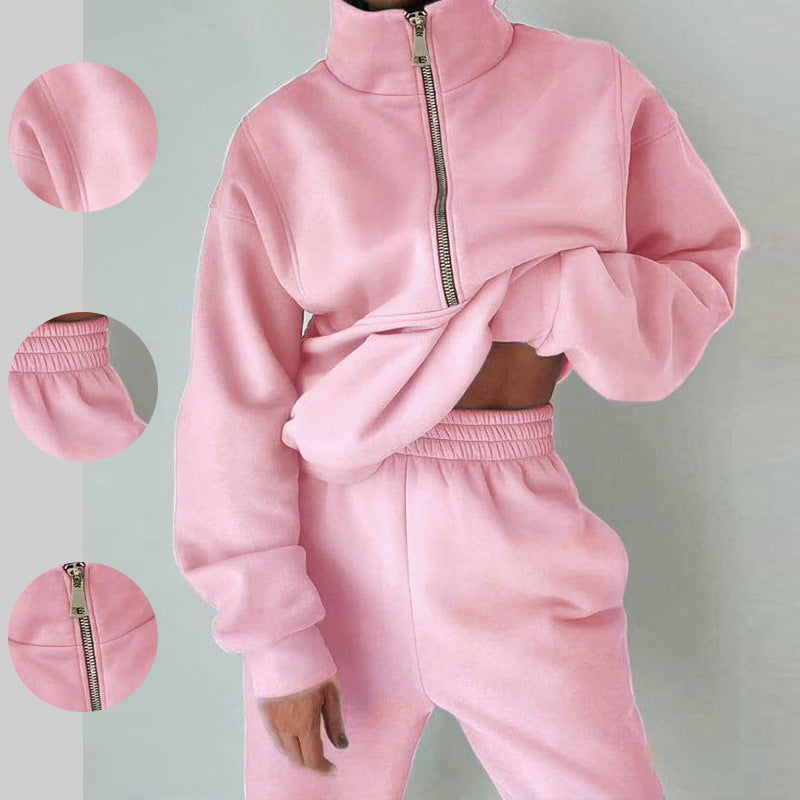 Women's  Tracksuit Set Style Sporty Casual Fleece Hoodie Outfit