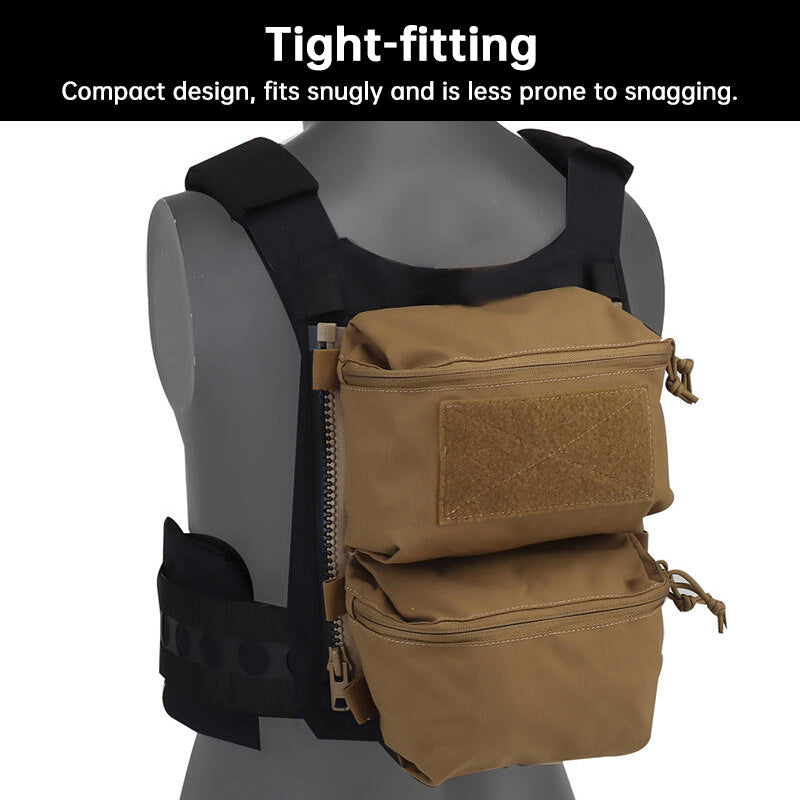 Tactical Back Panel Double General Purpose Pouch for FCPC V5 & Ferro Style Plate Carriers, Molle Utility Storage Bag