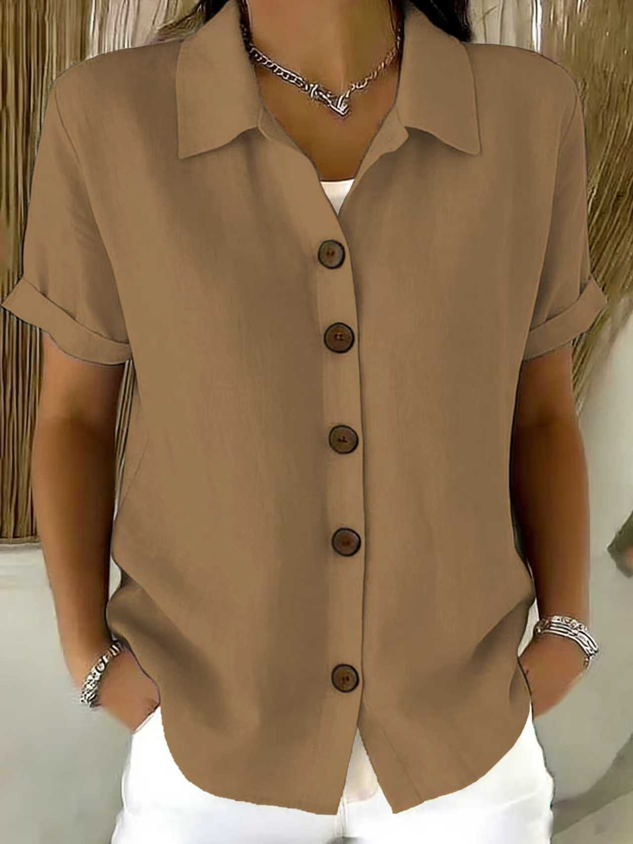 Collar short sleeved top