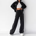 Women's Casual Loose Tie-Waist Hoodie Tracksuit Set