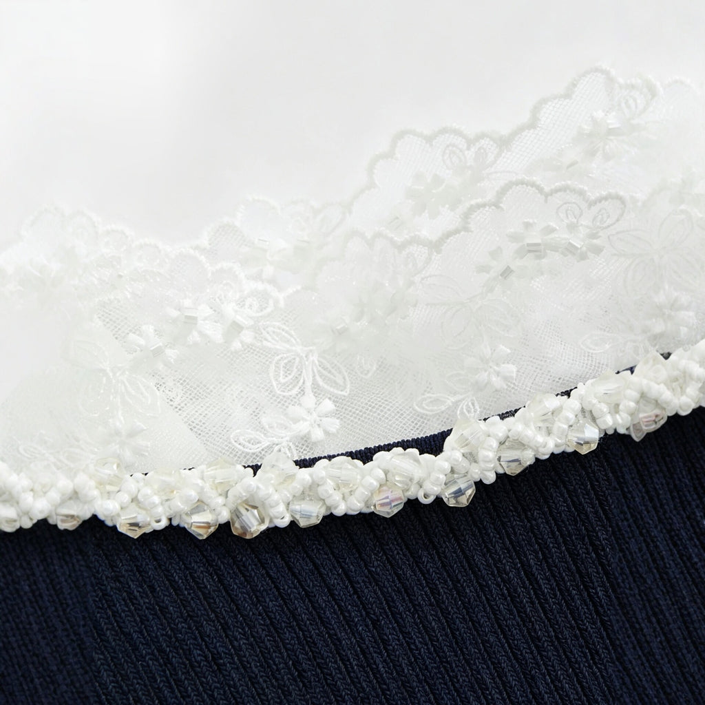 Sleeveless lace patchwork dress