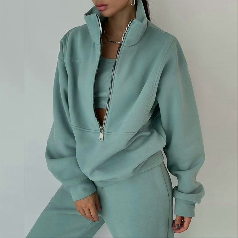 Women's  Tracksuit Set Style Sporty Casual Fleece Hoodie Outfit