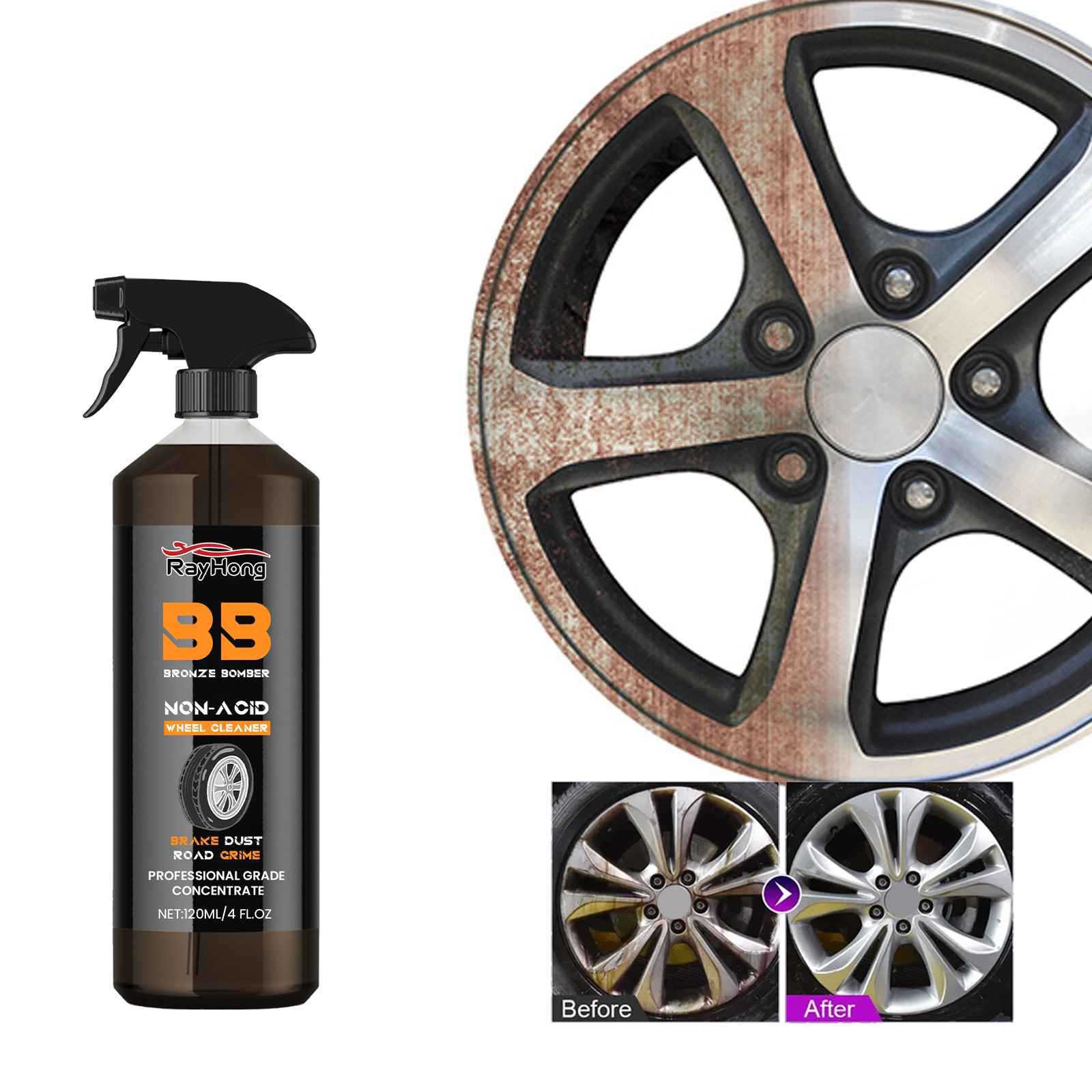 Rayhong Car Wheel Cleaner, Multi-Purpose Cleaning Agent for Wheel Rim Restoration and Stain Removal