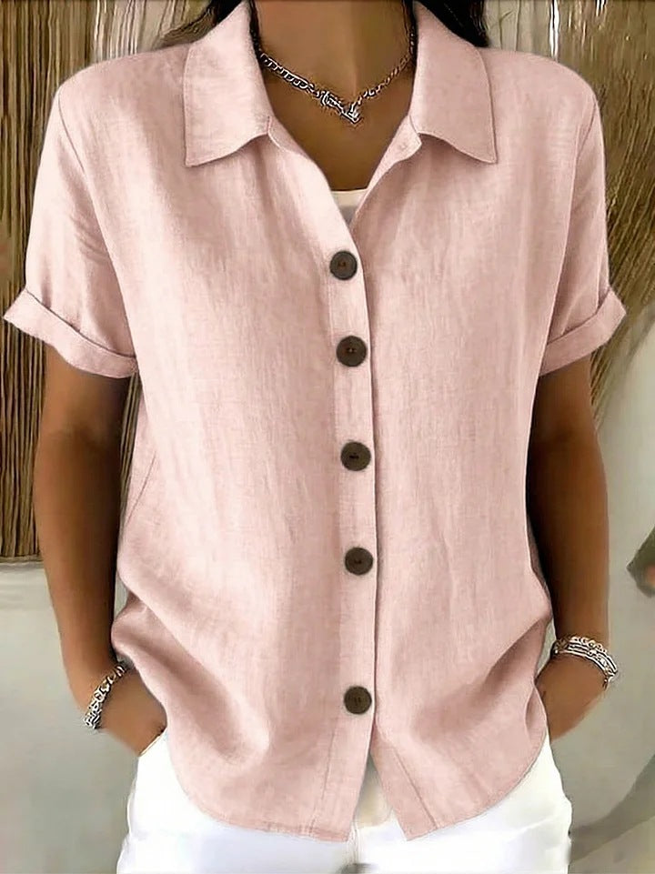 Collar short sleeved top