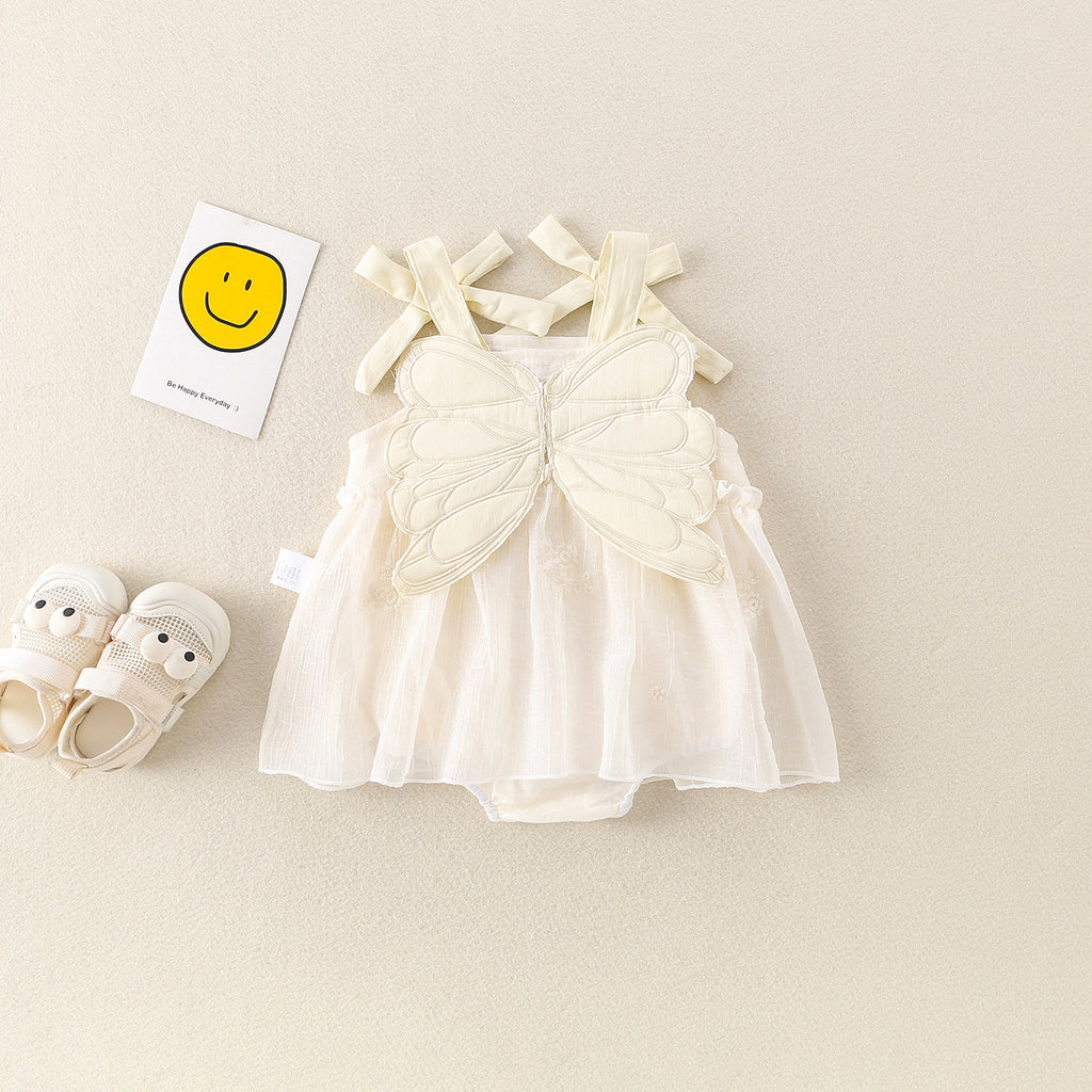 Baby Thin Sleeveless Onesie for Infant Girls, Solid Color Cute Baby Romper
