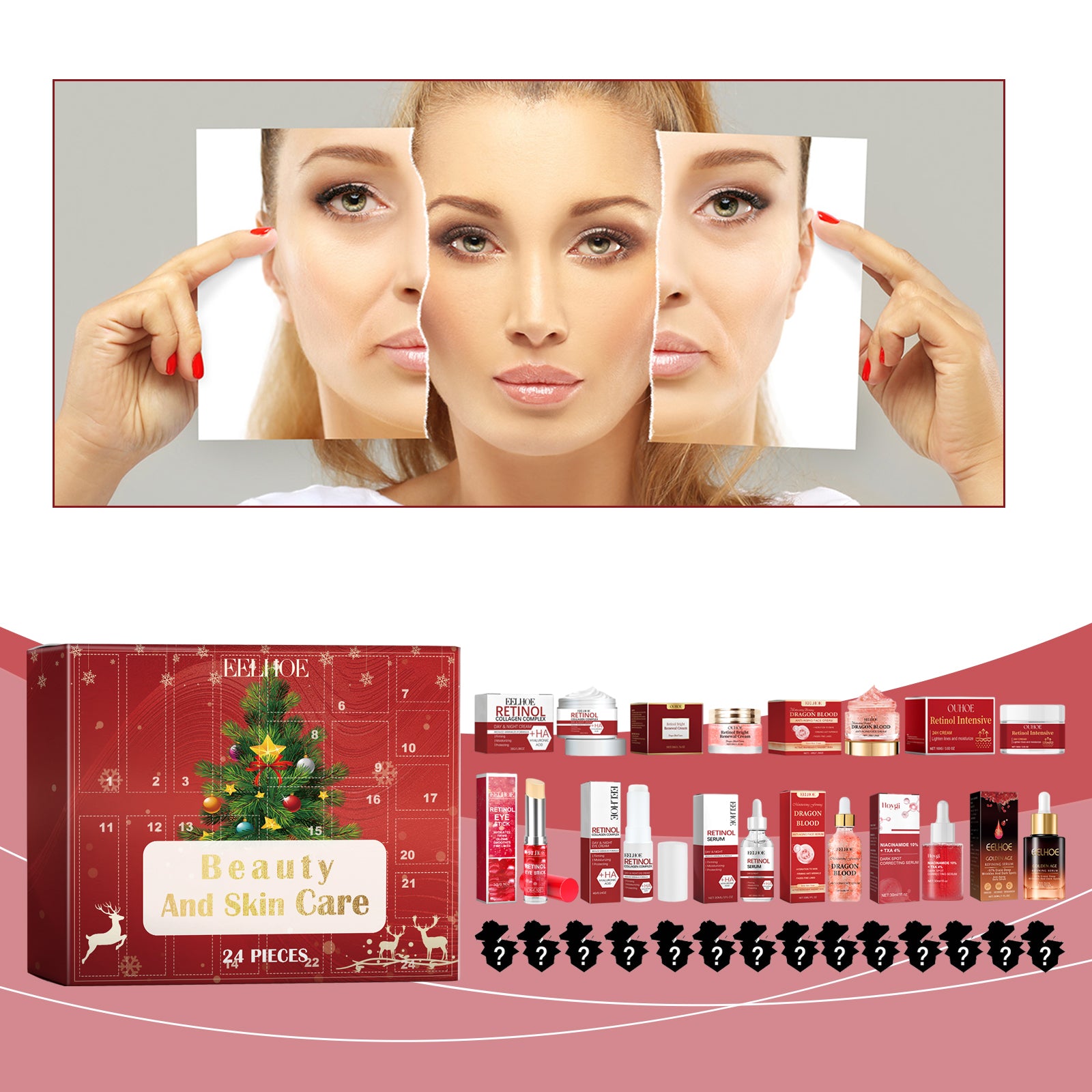 24 Grid Beauty Blind Box, Moisturizing And Moisturizing Beauty Surprise 24 Grid Beauty Skin Care Blind Box