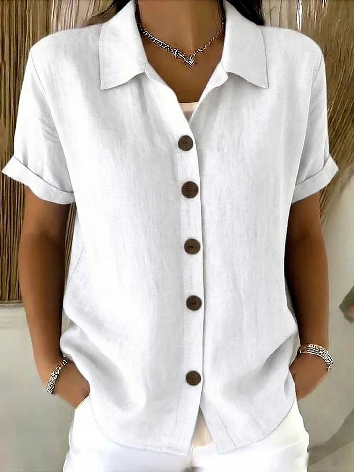 Collar short sleeved top