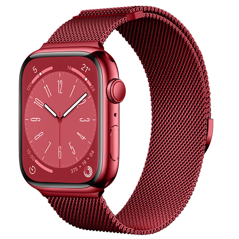 Compatible with Apple Watch, Two-Section Half-Circle Magnetic Milanese Steel Band for iWatch 11, Apple Watch Strap