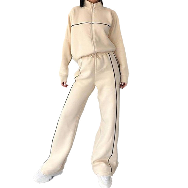 Women's Casual Loose Tie-Waist Hoodie Tracksuit Set