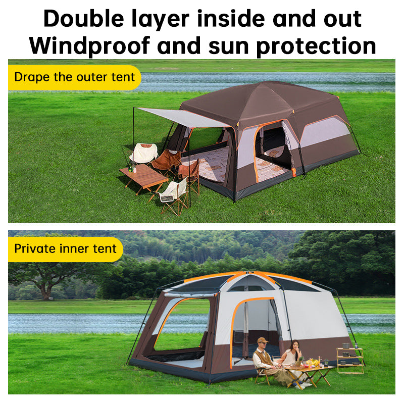4-6 Person Family Camping Tent, Waterproof Portable Tent with Carry Bag for Car Camping