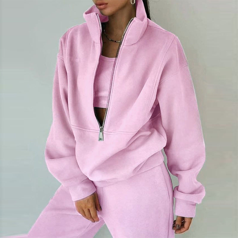 Women's  Tracksuit Set Style Sporty Casual Fleece Hoodie Outfit