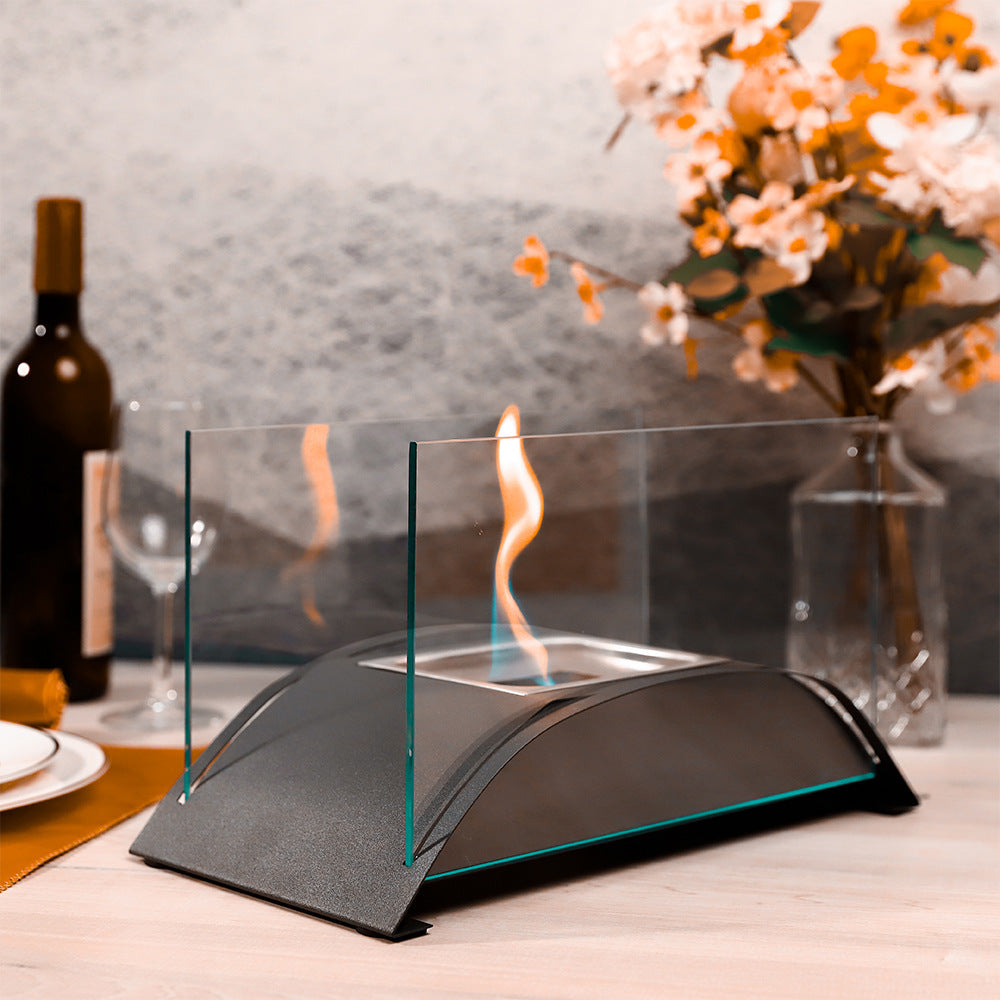 Alcohol Fireplace for Living Room and Dining Table, Luxury Decorative Item with Real Flame