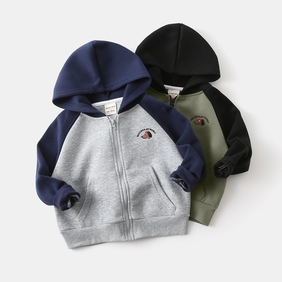 Cartoon hooded zipper sweater