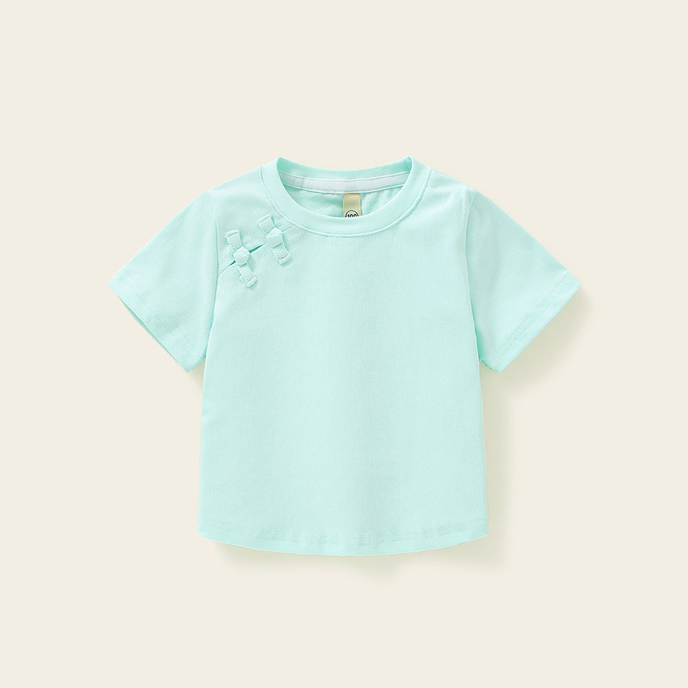 Kids' Casual Cartoon Round Neck Short Sleeve T-Shirt