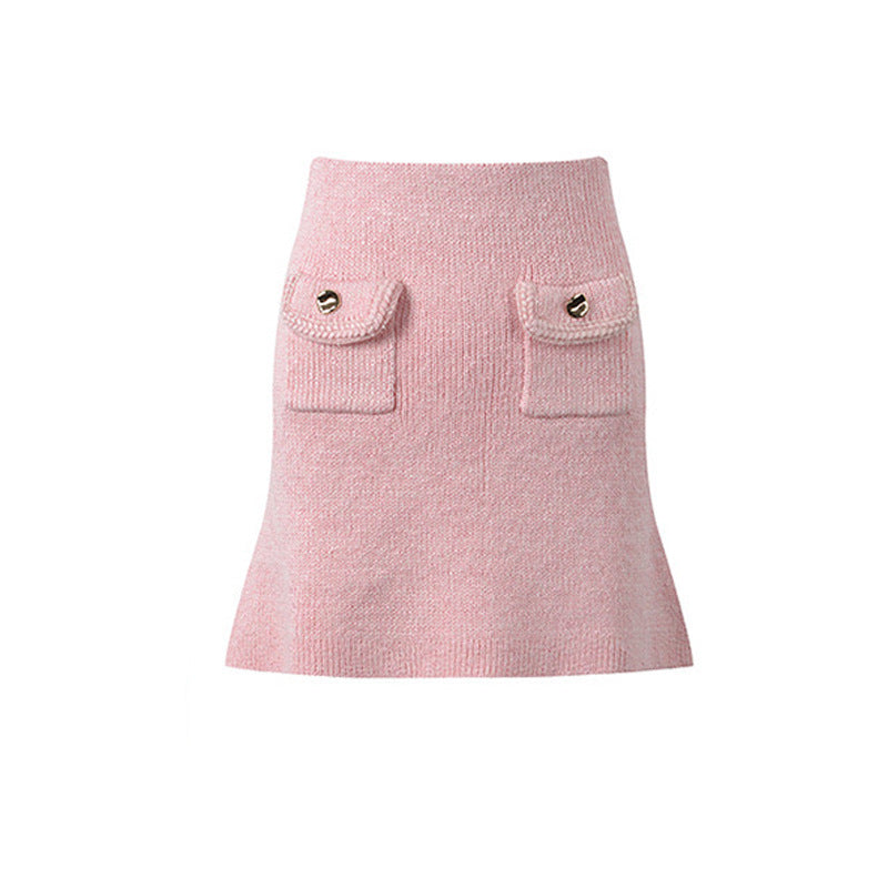 Round neck long sleeved short skirt set