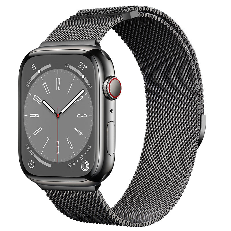 Compatible with Apple Watch, Two-Section Half-Circle Magnetic Milanese Steel Band for iWatch 11, Apple Watch Strap