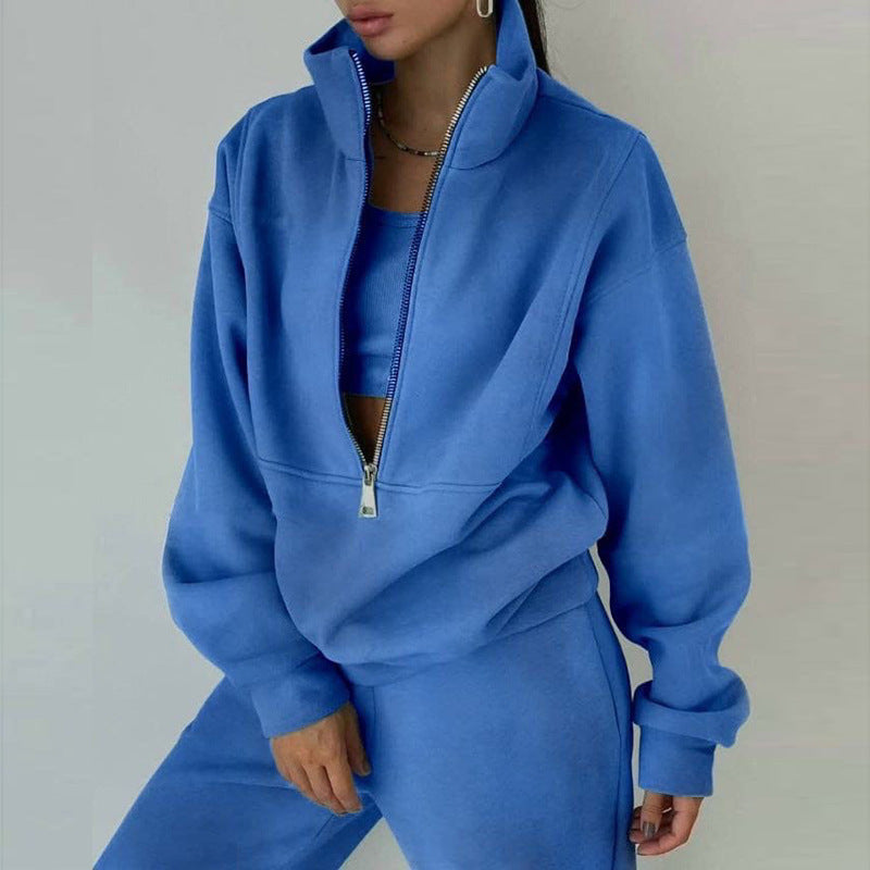 Women's  Tracksuit Set Style Sporty Casual Fleece Hoodie Outfit
