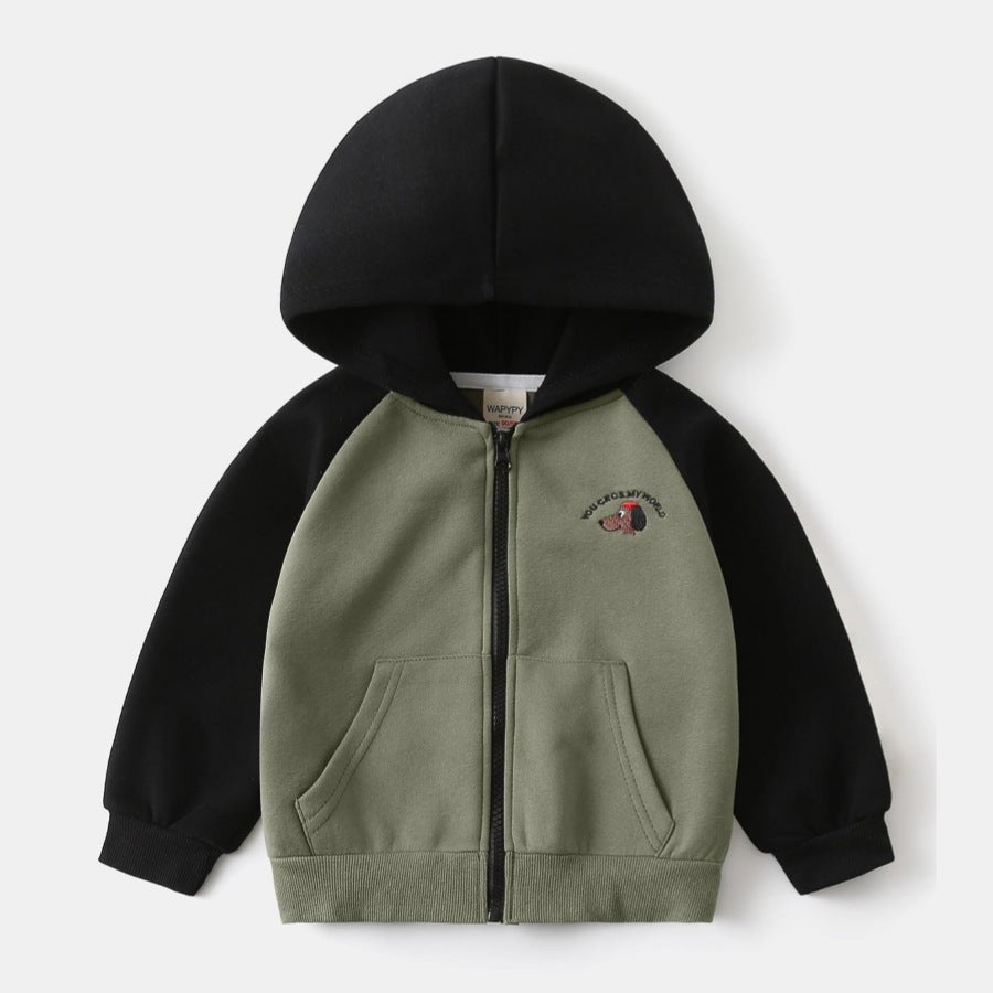 Cartoon hooded zipper sweater