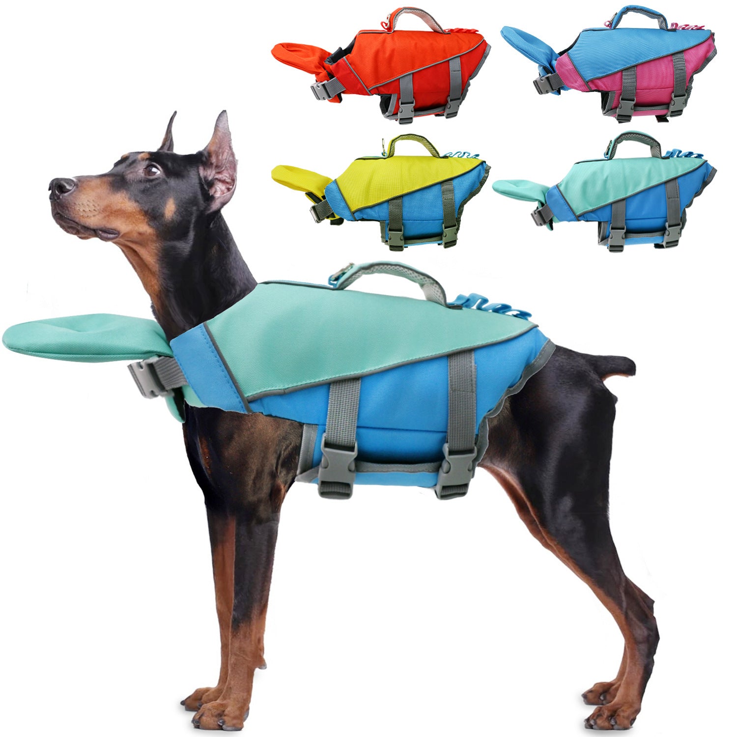 Reflective life jacket pet dog swimsuit