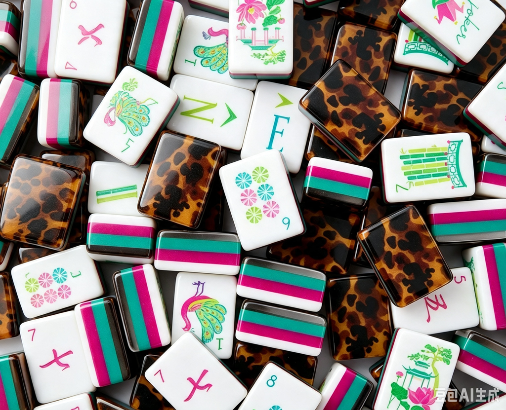Mahjong Acrylic Pink American Mahjong Outdoor Travel Entertainment Mahjong Hands Playing Home Mahjong