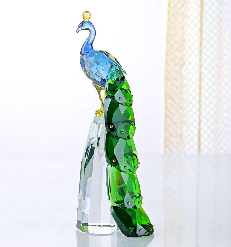 Crystal peacock ornament