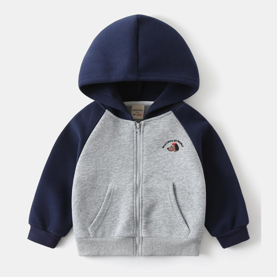 Cartoon hooded zipper sweater