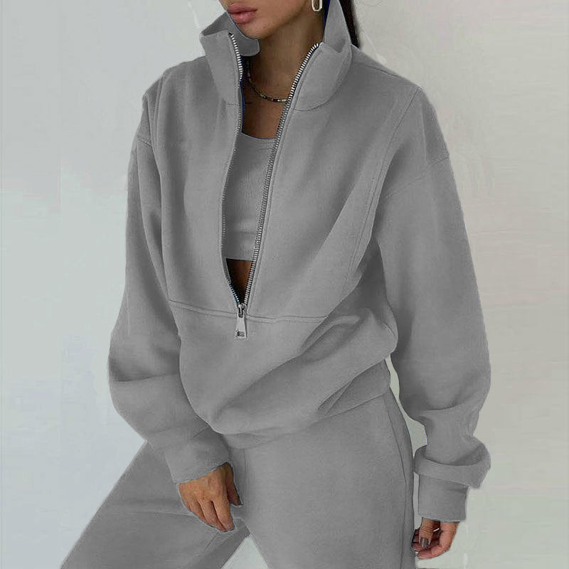 Women's  Tracksuit Set Style Sporty Casual Fleece Hoodie Outfit