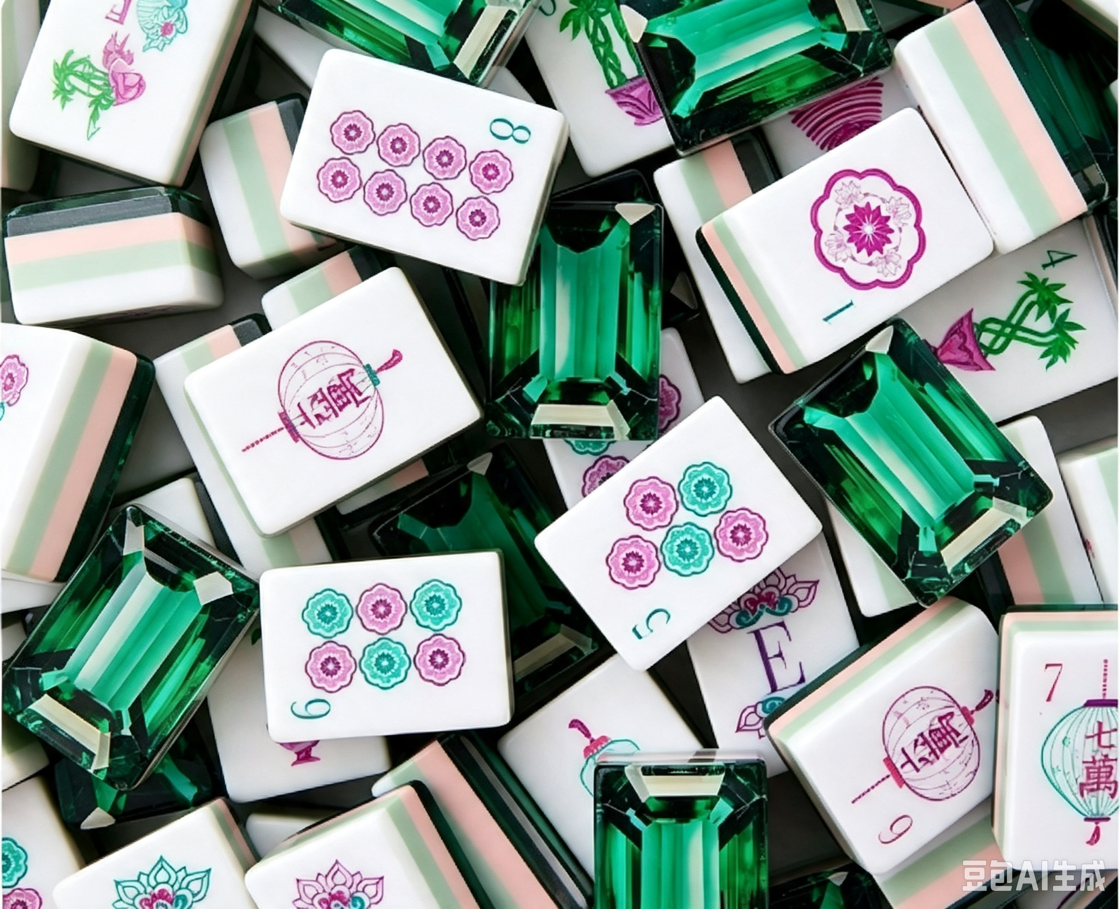 Mahjong Acrylic Pink American Mahjong Outdoor Travel Entertainment Mahjong Hands Playing Home Mahjong