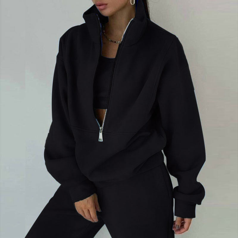 Women's  Tracksuit Set Style Sporty Casual Fleece Hoodie Outfit