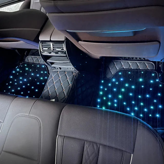Fiber Optic Star Shaped Complete Set of Car Carpet Floor Decoration, LED Car Carpet for Car Decoration