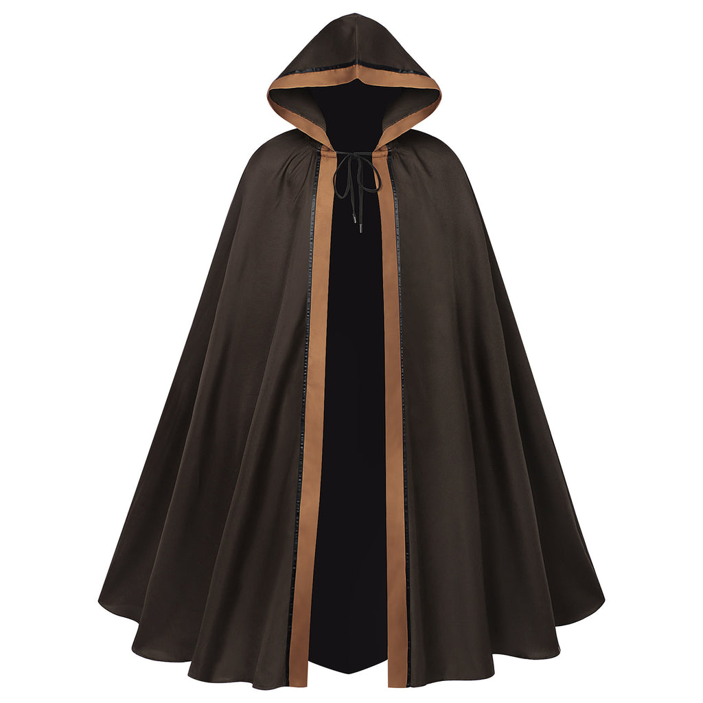 New Halloween Women's Death God Cosplay Costume Star Wars Men's Dark Black Hooded Tied Cape