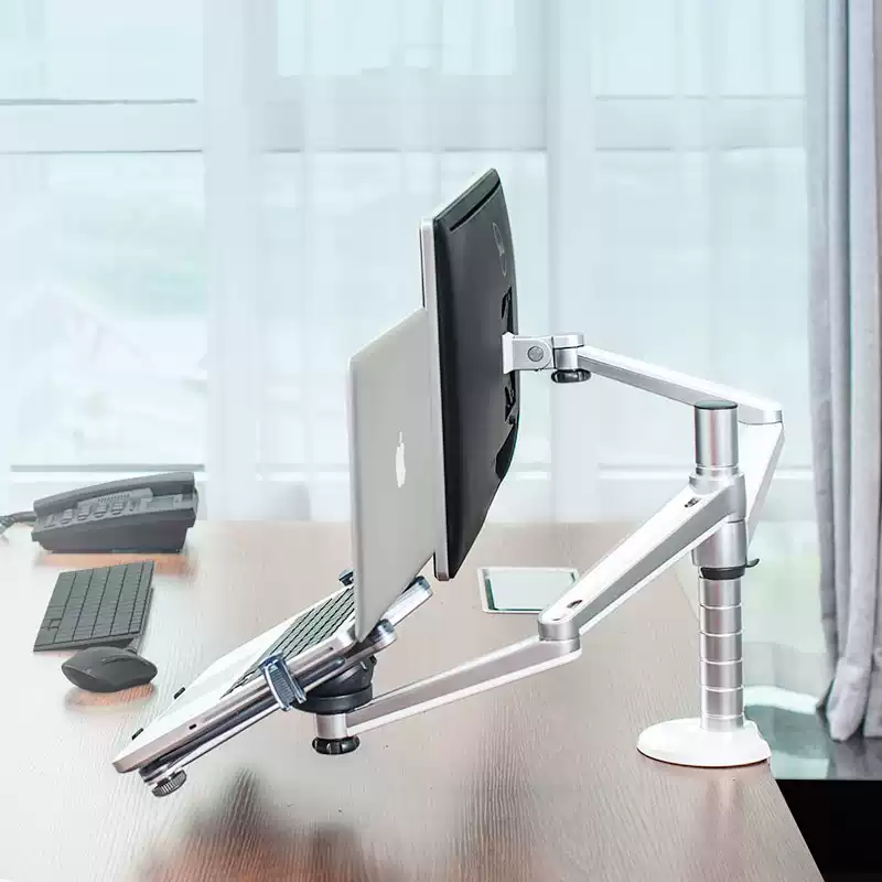 Monitor stand arm, laptop stand, double section arm, desktop computer display screen, aluminum alloy dual screen office