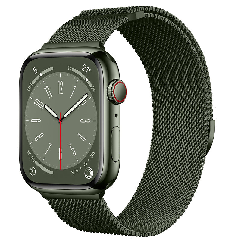 Compatible with Apple Watch, Two-Section Half-Circle Magnetic Milanese Steel Band for iWatch 11, Apple Watch Strap
