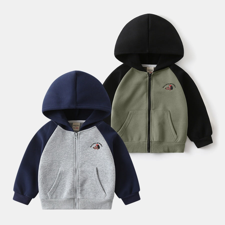 Cartoon hooded zipper sweater