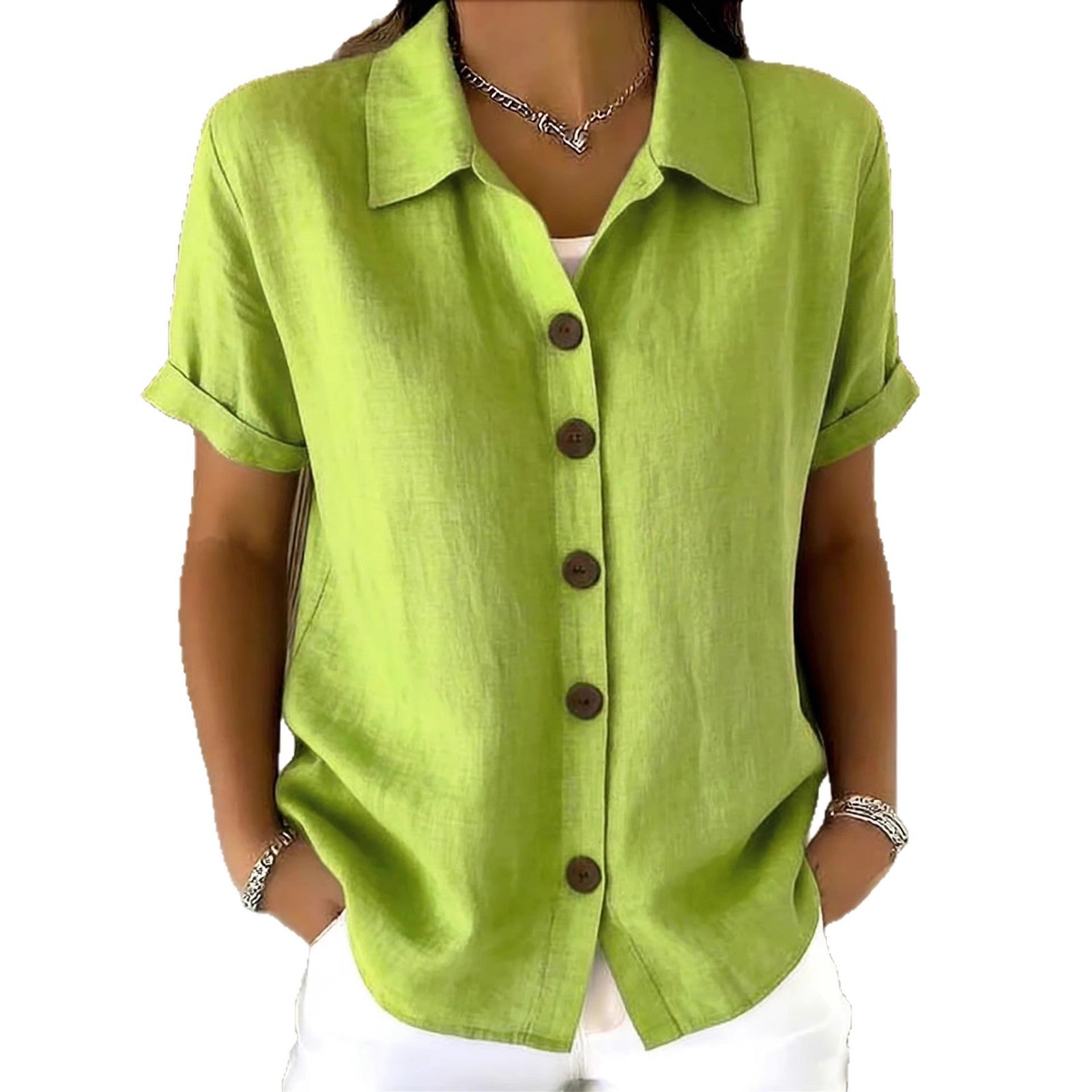 Collar short sleeved top