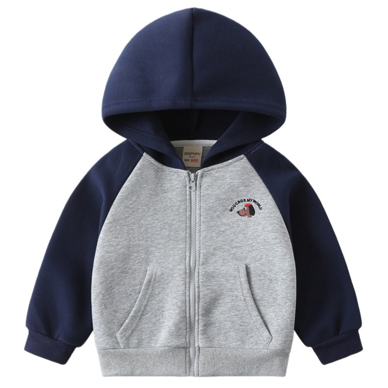 Cartoon hooded zipper sweater