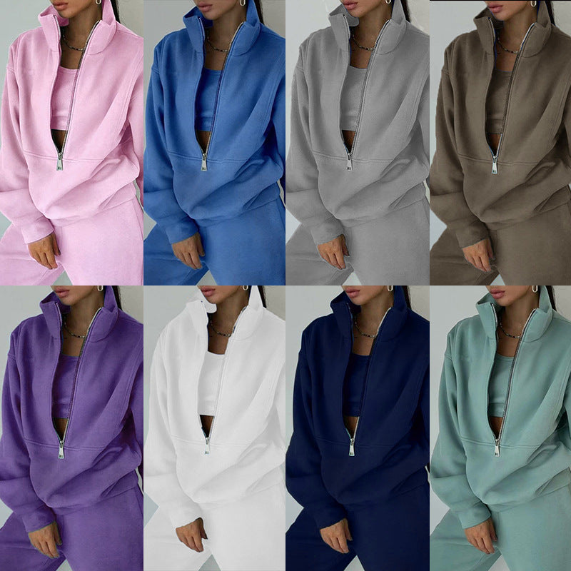 Women's  Tracksuit Set Style Sporty Casual Fleece Hoodie Outfit