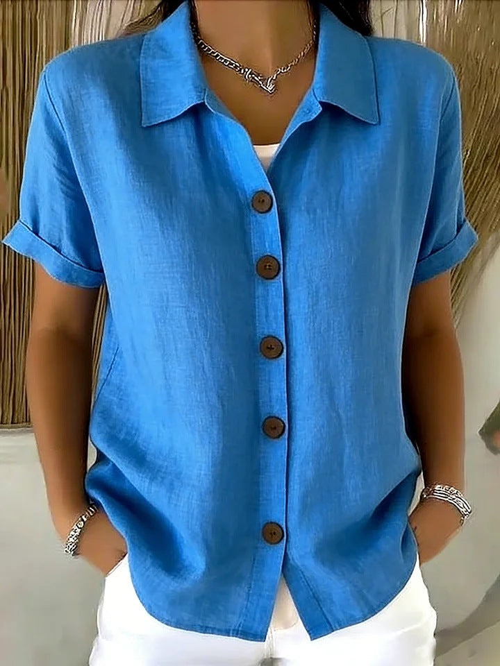Collar short sleeved top