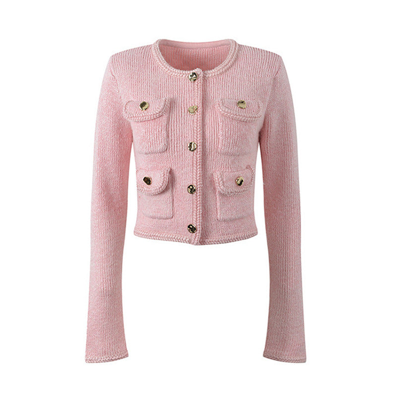 Round neck long sleeved short skirt set