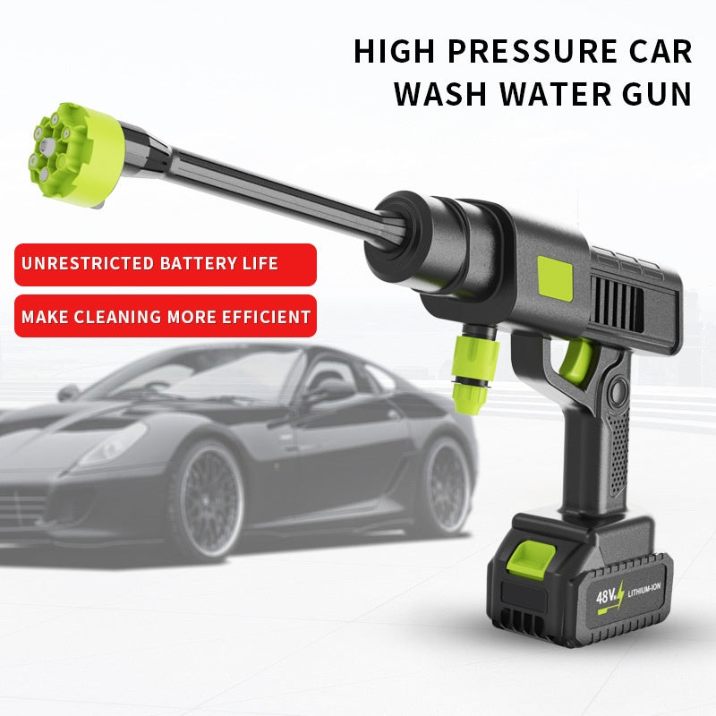 Wireless Car Washer Home Use High-Pressure Water Gun Cleaning Tool Rechargeable High-Power Lithium Battery Strong Boost
