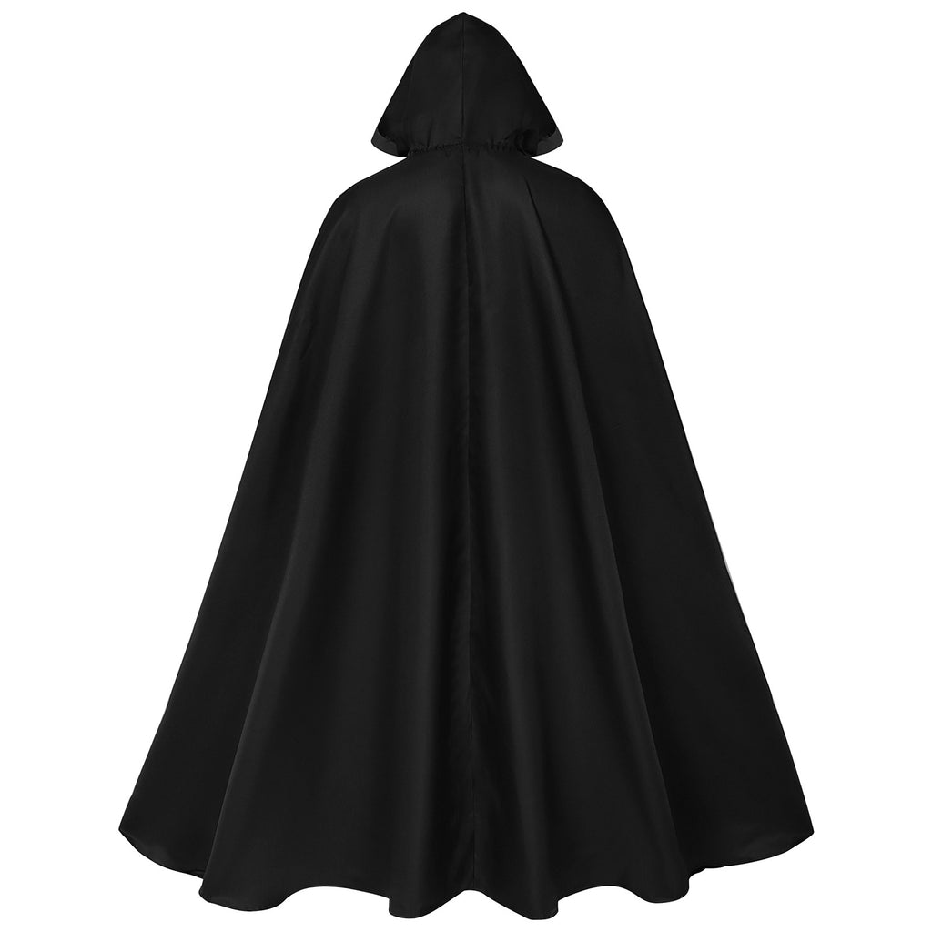 New Halloween Women's Death God Cosplay Costume Star Wars Men's Dark Black Hooded Tied Cape
