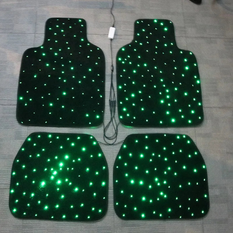 Fiber Optic Star Shaped Complete Set of Car Carpet Floor Decoration, LED Car Carpet for Car Decoration