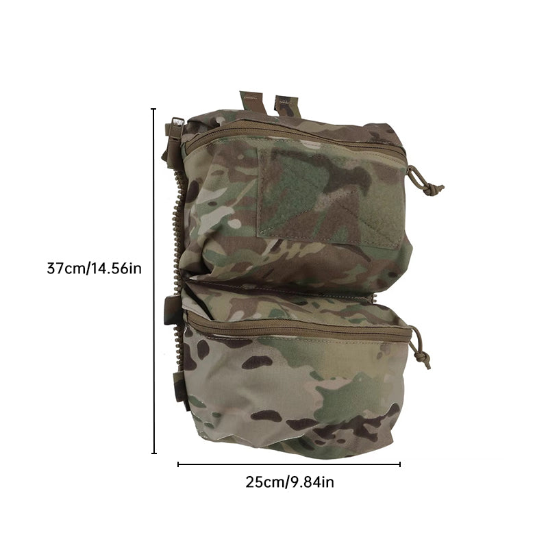 Tactical Back Panel Double General Purpose Pouch for FCPC V5 & Ferro Style Plate Carriers, Molle Utility Storage Bag